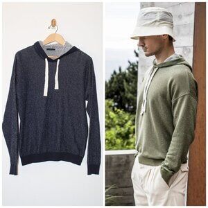Phil Petter knitted Men Blue Hoodie Size L Cotton Blend Sweater Austria